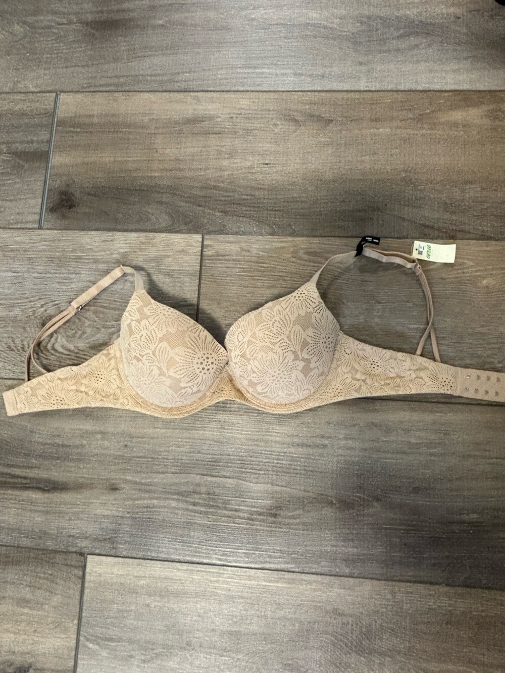 Beige Lace Push Up Bra Aerie